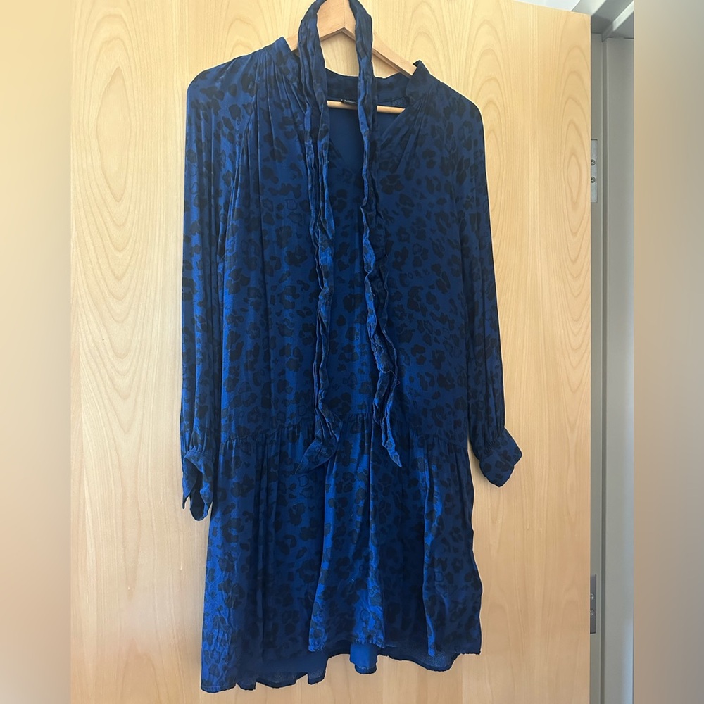 Blue Leopard Print Dress